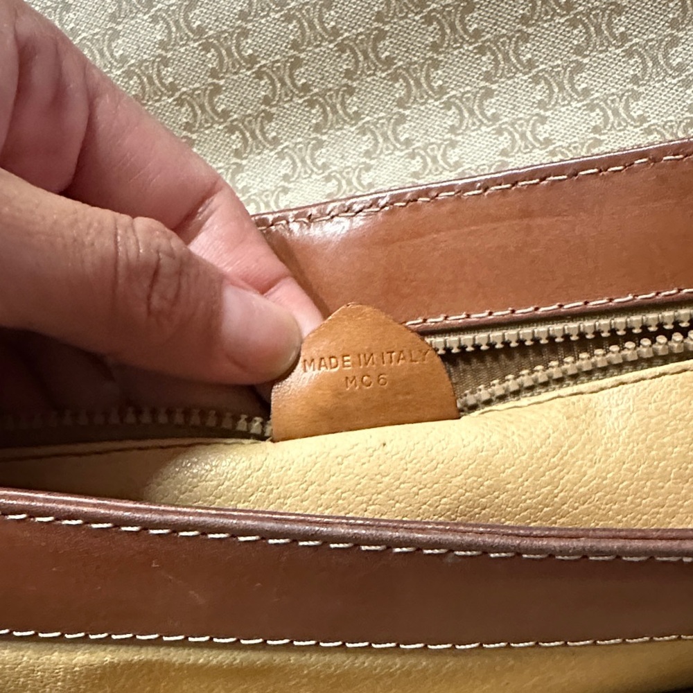 Vintage Celine Beige Canvas and Brown Leather Satchel - Picture 11 of 15